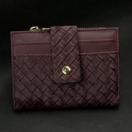 Dokuma Desenli Günlük Kadın Cüzdanı – Bordo