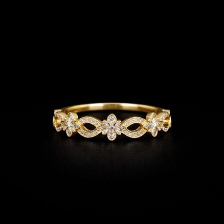 Işıltılı Sonsuzluk Desenli Gold Yüzük