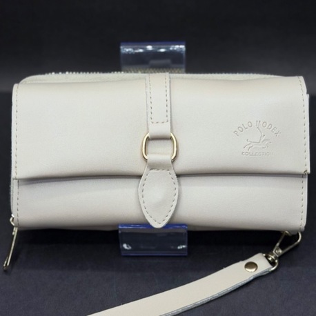 Krem Bilek Askılı Kadın Cüzdan – Kapaklı, Fermuarlı