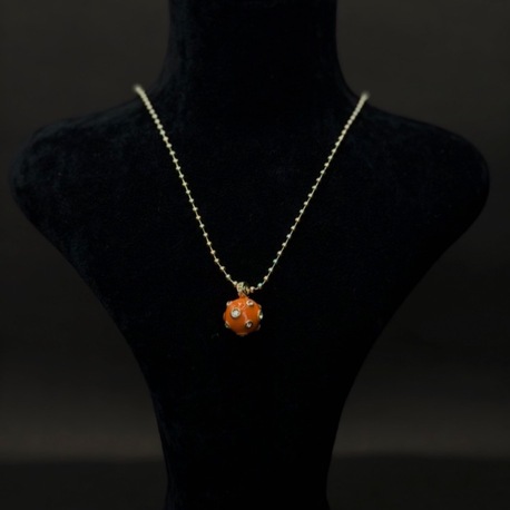 Minimal Tasarım Turuncu Taşlı Zarif Kolye