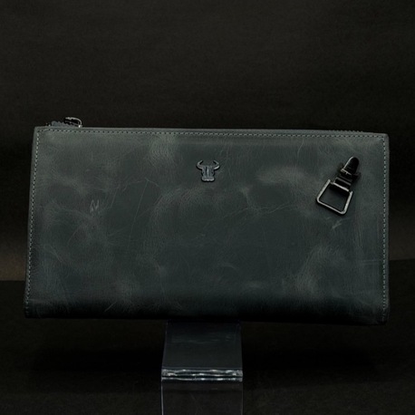 Mat Dokulu Gerçek Deri Uzun Cüzdan