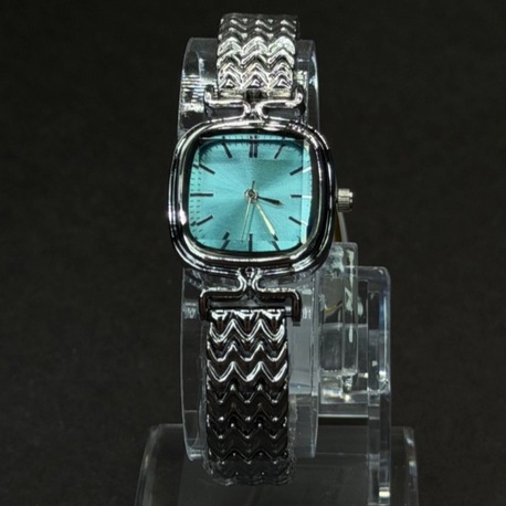 Kare Kasa Turkuaz Kadran Metal Kadın Saat