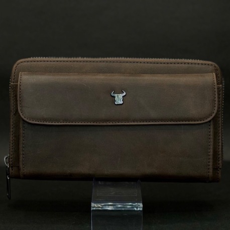 Hakiki Deri Kahverengi Erkek Uzun Cüzdan
