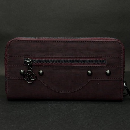 Bordo Kadın Cüzdan – Ön Cepli Fermuarlı