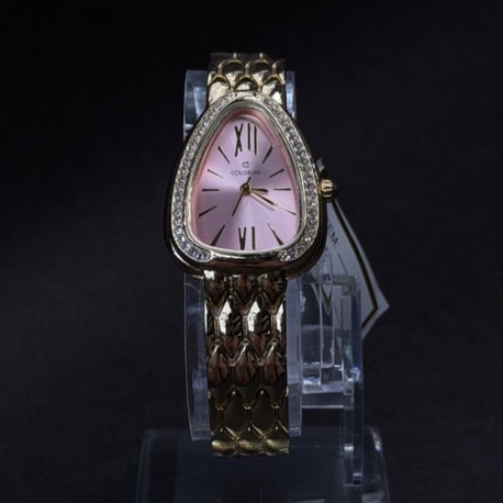 Altın Renk Kasa Pembe Kadran Taş Detaylı Kadın Kol Saati