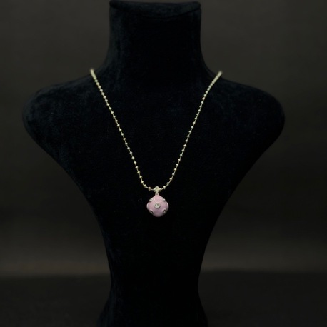 Minimal Tasarım Pembe Taşlı Zarif Kolye