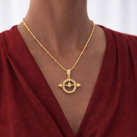 Zarif Çember & Ok Tasarım Kolye