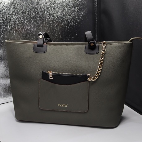 Haki Renk Ön Cepli Kadın Çanta