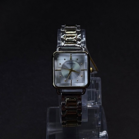 Minimal Kare Kasa Gümüş-Altın Metal Saat