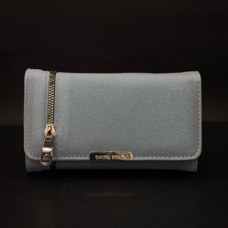 Gümüş Gri Işıltılı Kadın Cüzdan