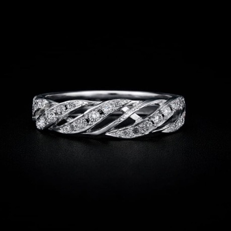 Gümüş Renk Örgü Model Taşlı Yüzük