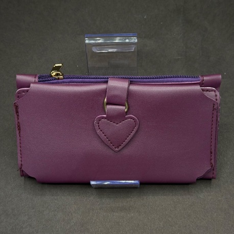 Kalp Detaylı Şık Kadın Cüzdanı – Mor