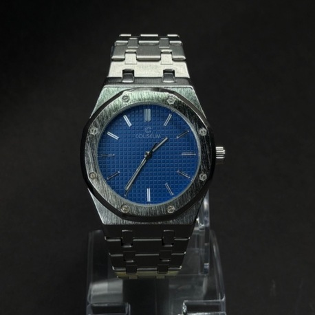 Çelik Kordonlu Mavi Kadran Analog Kol Saati