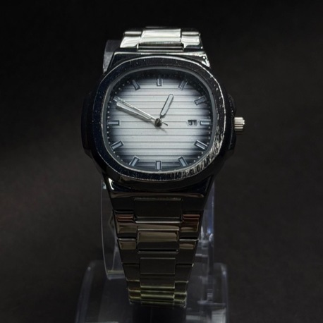 Minimal Köşeli Kasa Gri Ton Erkek Saati