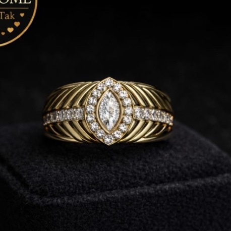 Markiz Kesim Taşlı Zarif Yüzük