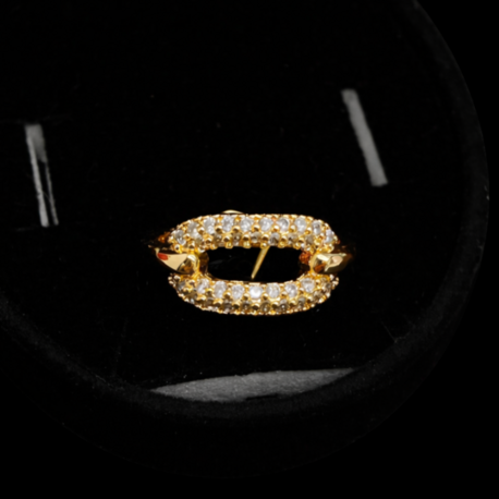 Gold Işıltılı Oval Halka Yüzük