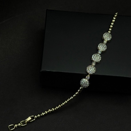 Işıltılı Disk Model Gold Bileklik