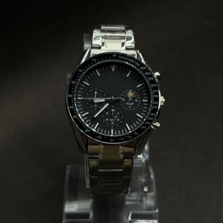 Siyah Kadran Takimetre Detaylı Çelik Erkek Kol Saati