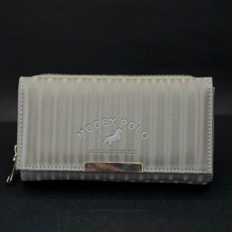 Krem Renk Şık Tasarımlı Fermuarlı Kadın Cüzdan