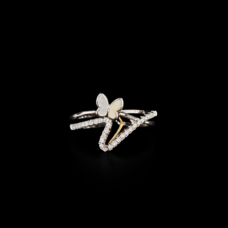 Kelebek Detaylı Zirkon Taşlı Kadın Yüzük